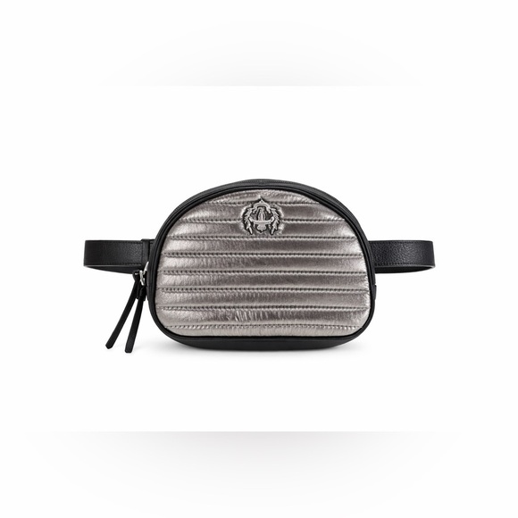 RUDSAK Handbags - Metallic Silver and Black Quilted Women's Belt Bag